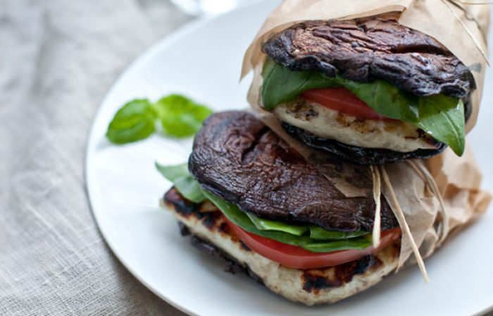 Portabella Mushroom Caprese Burgers