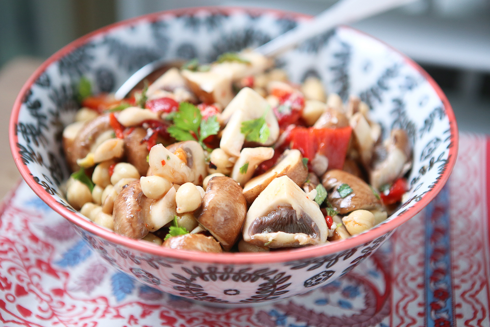 Marinated Mushroom and Chickpea Salad