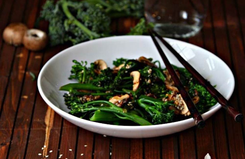 Mushrooms and Broccolini Salad