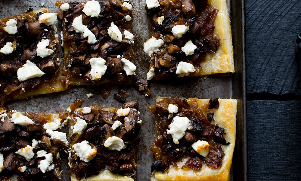 Onion, Mushroom and Goat Cheese Tart