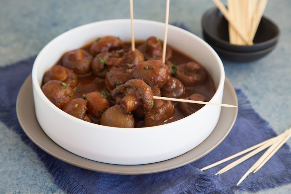 Slow Cooker Barbecue Mushrooms