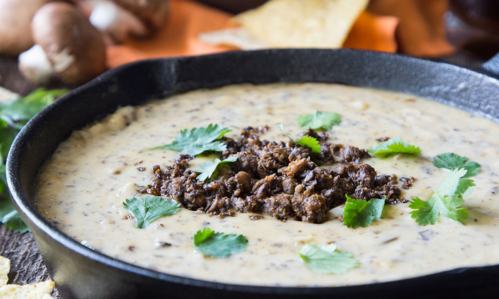 Blended Beef and Crimini Queso
