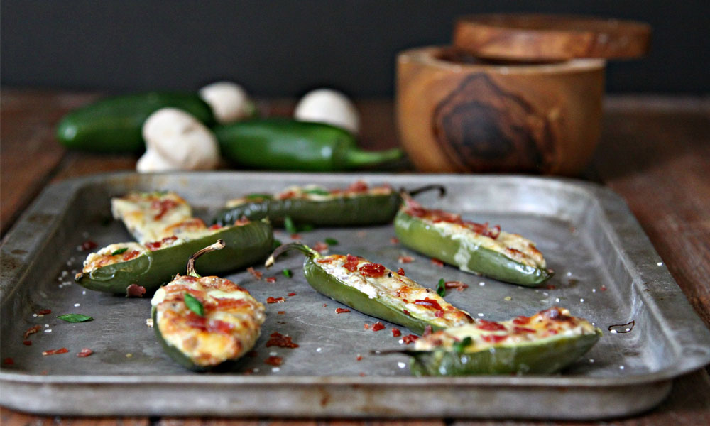 Mushroom and Cheese Stuffed Jalapenos