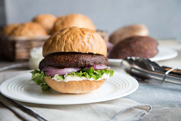 Grilled Portabella Burgers with Garlic Mayo