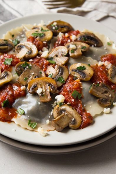 Mushroom Marinara Ravioli