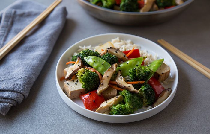 Shiitake Mushroom and Smoked Tofu Stir Fry