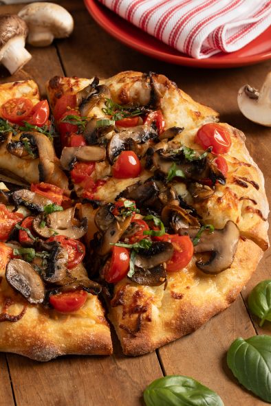 Mushroom, Mozzarella, and Cherry Tomato Pizza | Mushroom Recipes