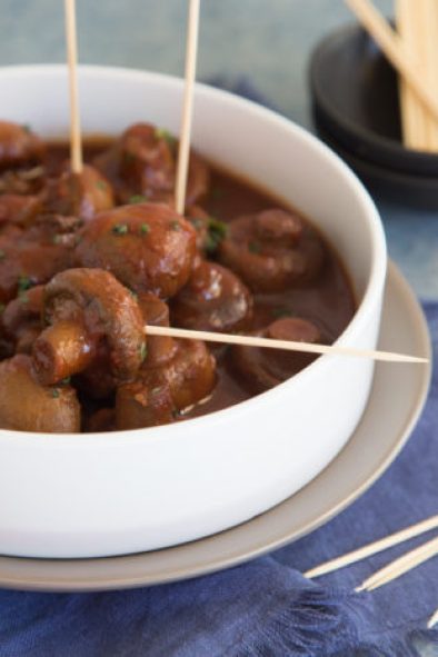 Slow Cooker Barbecue Mushrooms