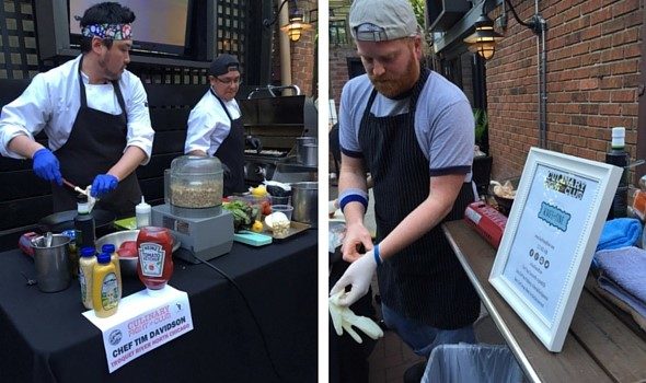 Chefs competing in a Blended Burger Battle.