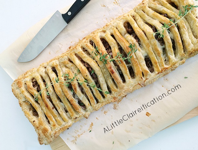 Beef and Mushroom Strudel with Fontina