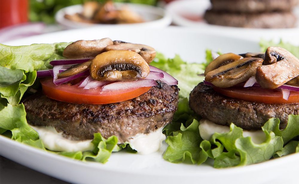 Blended Bison and Mushroom Burgers