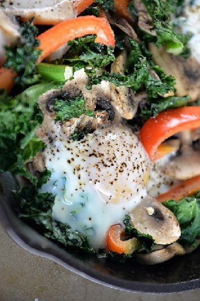 Egg Mushroom Kale Skillet