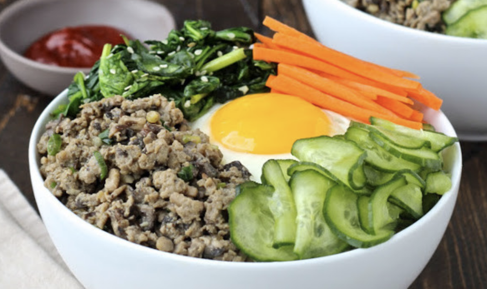 Korean Rice Bowls with Turkey and Mushrooms