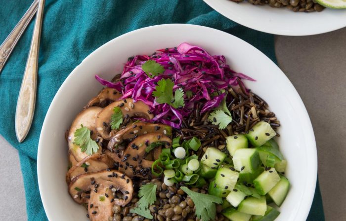 Marinated Mushroom Bowls wtih Lentils and Wild Rice2-high