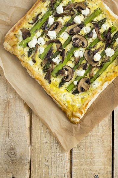 Mushroom, Asparagus and Goat Cheese Tart