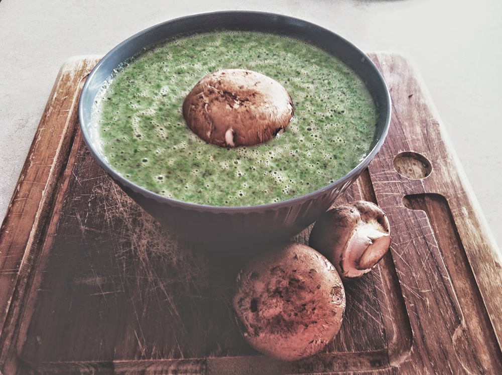 Mushroom and Pea Gazpacho Soup
