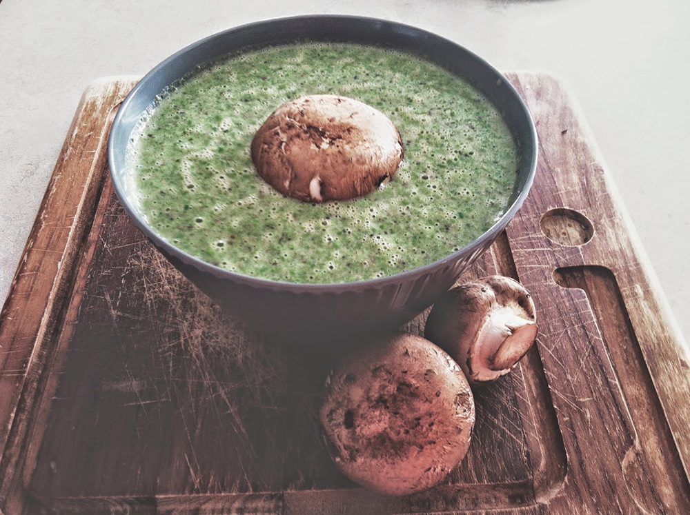 Mushroom and Pea Gazpacho