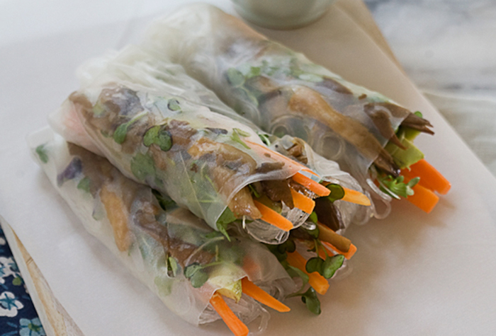 Oyster Mushroom Spring Rolls