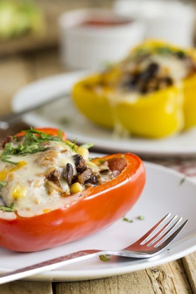 PPepper Burrito "Bowls" (Stuffed Peppers)