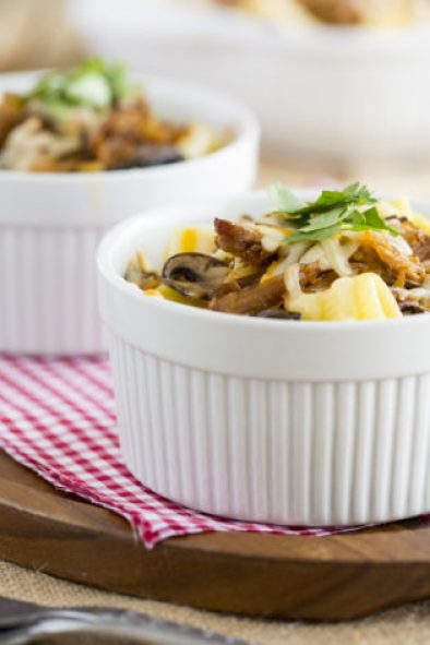 Pulled Pork Mac and Cheese with Mushrooms