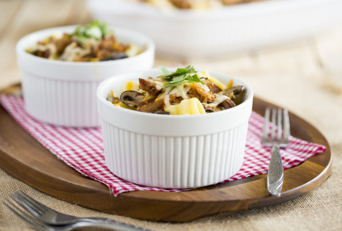 Pulled Pork Mac and Cheese with Mushrooms