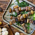 Steak, Potato and Mushroom Kebabs