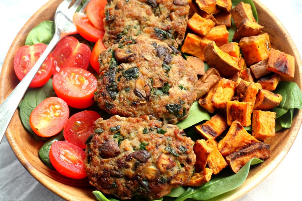 Mushroom Spinach Homepage Sausage Patties