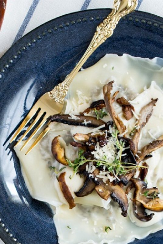 Easy Ground Chicken Ravioli with Mushroom Sauce Mushroom Recipes