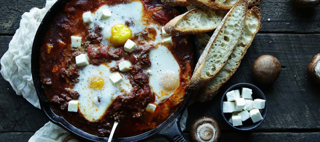 Curry Tomato and Crimini Mushroom Shakshuka