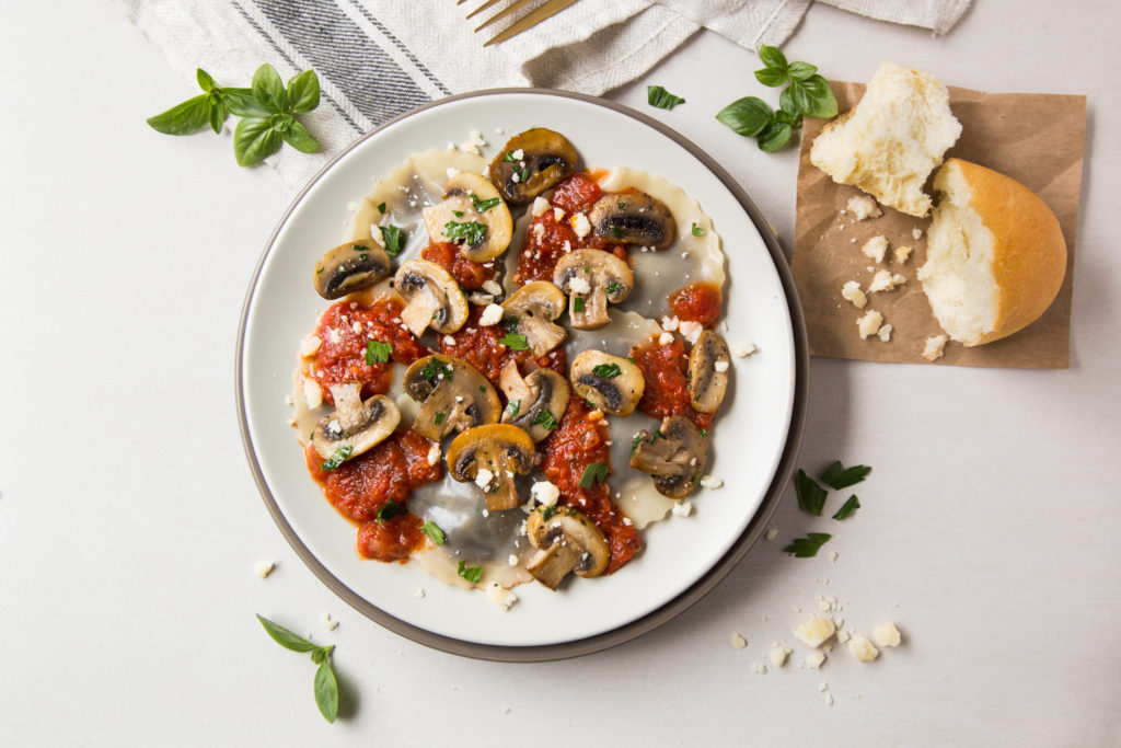 Mushroom Marinara Ravioli