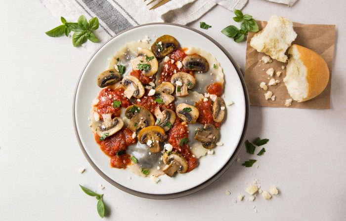 Mushroom Marinara Ravioli