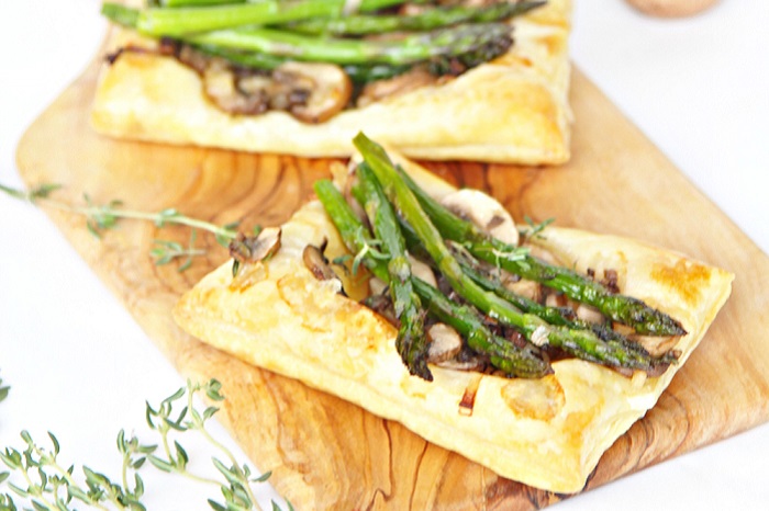 Sautéed Mushroom Asparagus Puff Pastry