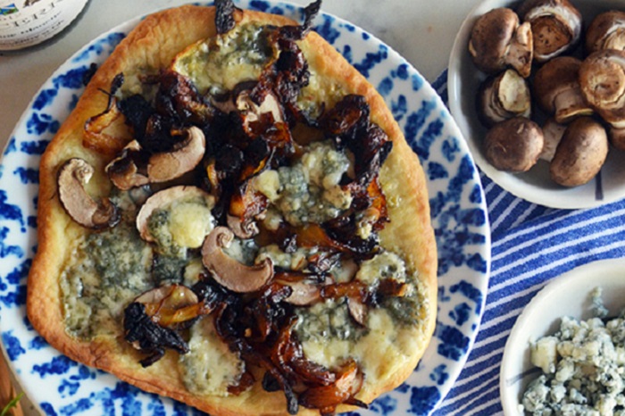 Mushroom, Caramelized Onion & Blue Cheese Flatbreads