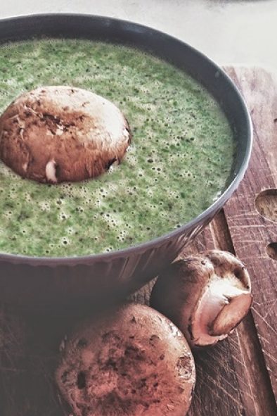 Mushroom and Pea Gazpacho Soup