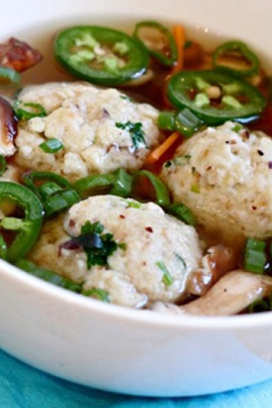 Asian Mushroom Matzo Ball Soup
