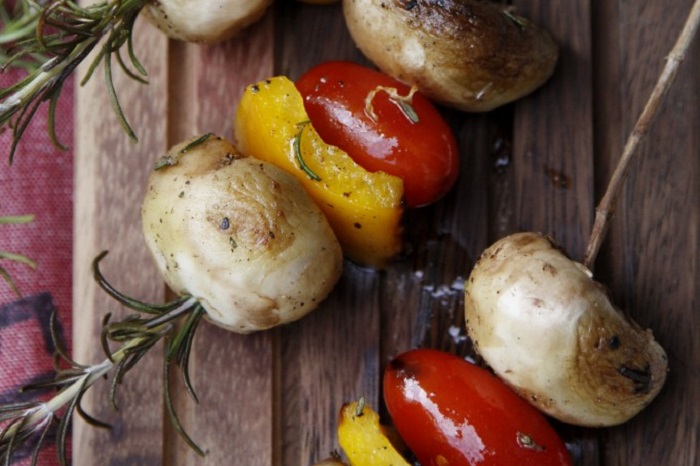 Grilled Rosemary Mushroom Skewers
