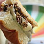 Pepper-Crusted Burgers Filled with Roasted Mushrooms and Swiss Cheese