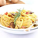 Mushroom and Leek Spaghetti Carbonara