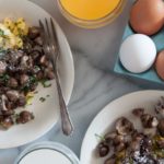 Pan-Roasted Mushrooms with Scrambled Eggs