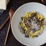 Tagliatelle Pasta with a Light Mushroom Sauce