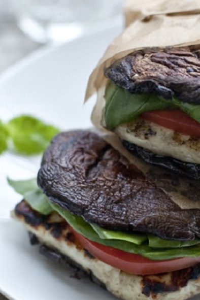 Portabella with Halloumi 'Burgers'