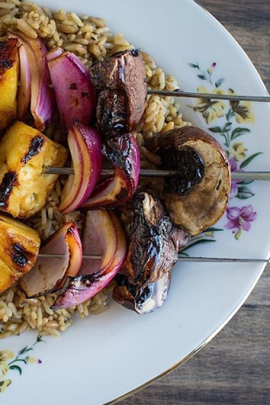 Teriyaki Portabella Mushroom Kabobs