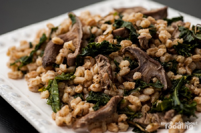 Farro with Shiitake Mushrooms and Kale