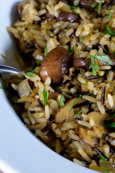 Mushrooms With Long Grain Wild Rice