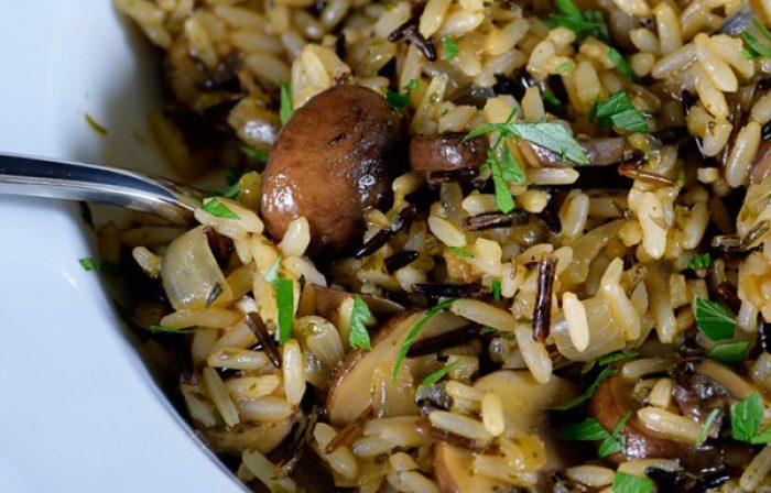 Mushrooms With Long Grain Wild Rice