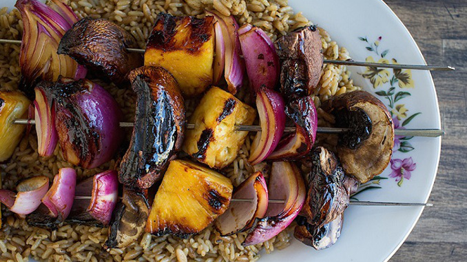 Teriyaki Portabella Mushroom Kabobs