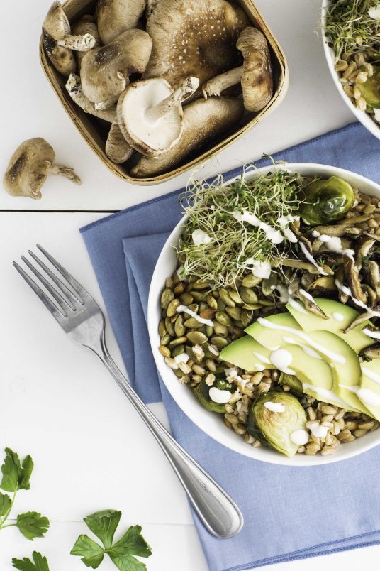 Avocado & Farro Harvest Buddha Bowl Mushroom Recipes
