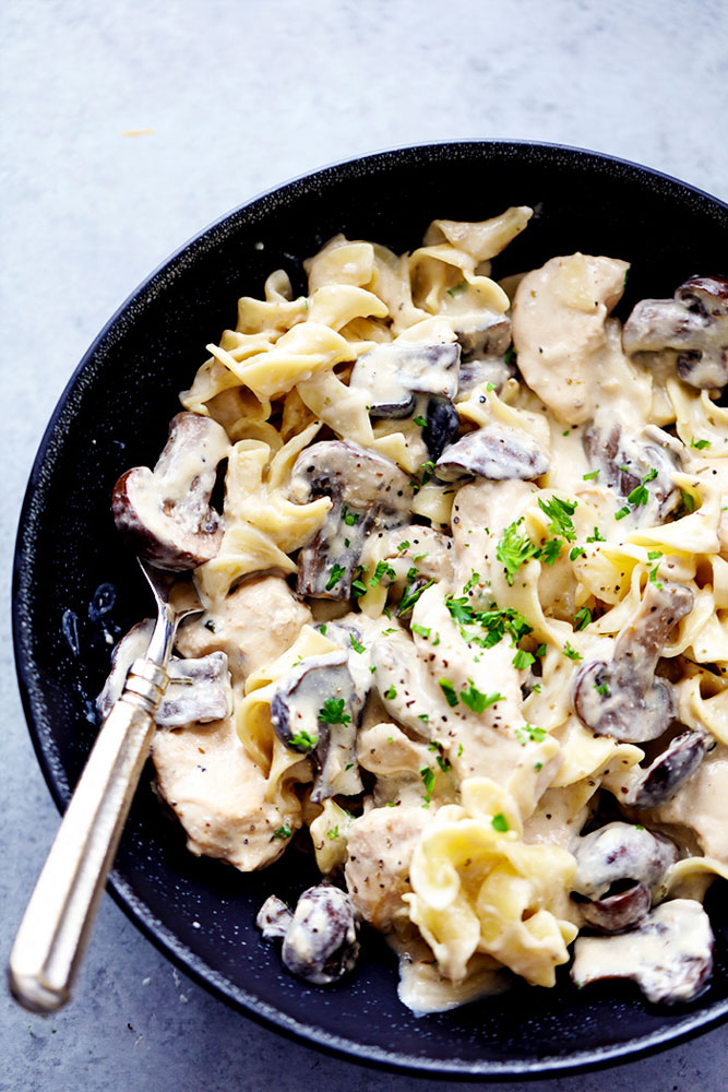 Mushroom and Chicken Stroganoff