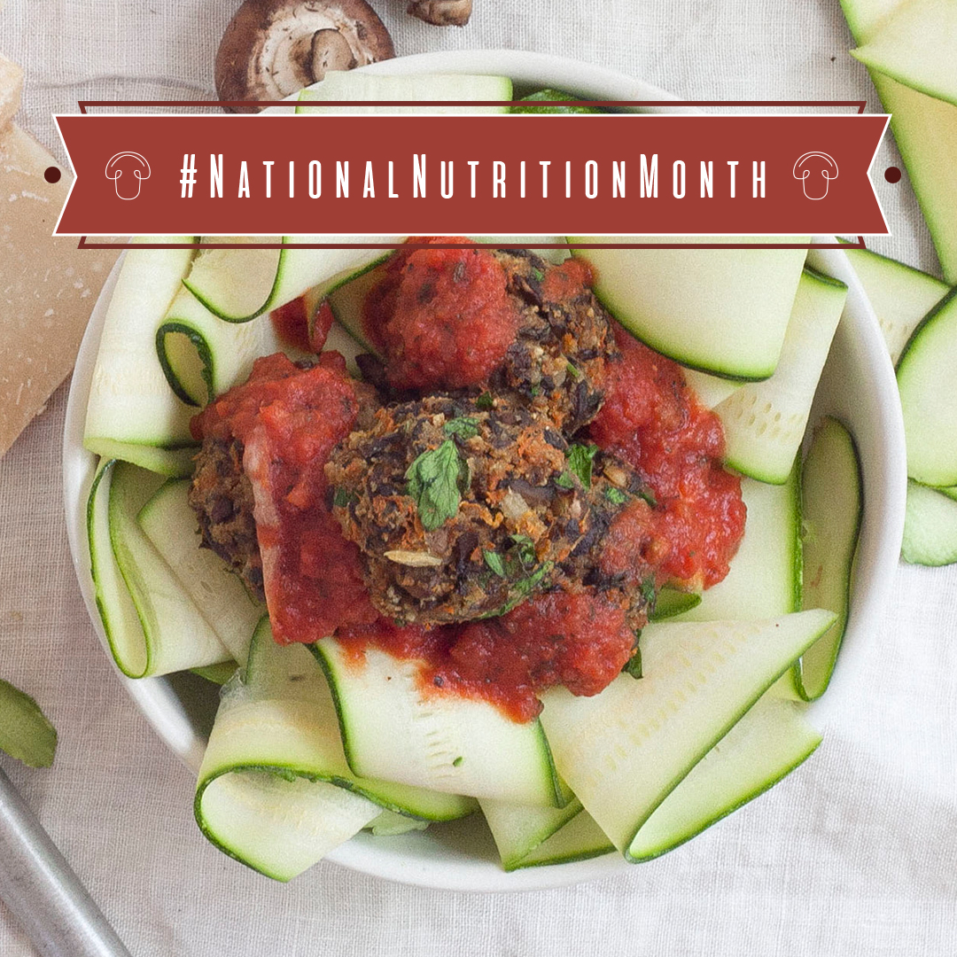 Mushroom Meatball Over Zucchini Noodles
