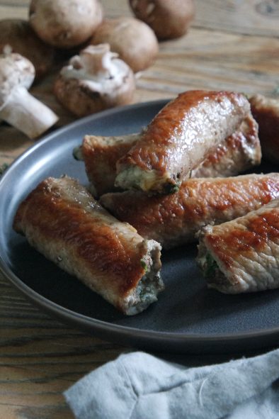 Stuffed Veal Wraps with Mushrooms and Blue Cheese